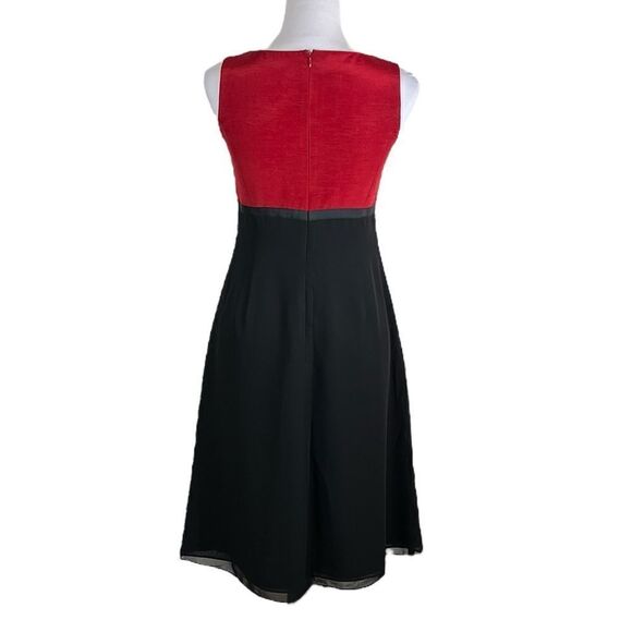 Talbots Taffeta Red And Black Color Block Dress, Size 2P, NWT - Picture 2 of 13